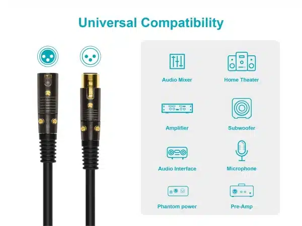 Monoprice Premier Series 10ft XLR Male to Female 16AWG Cable – Gold Plated - AX Store Kuwait - 3