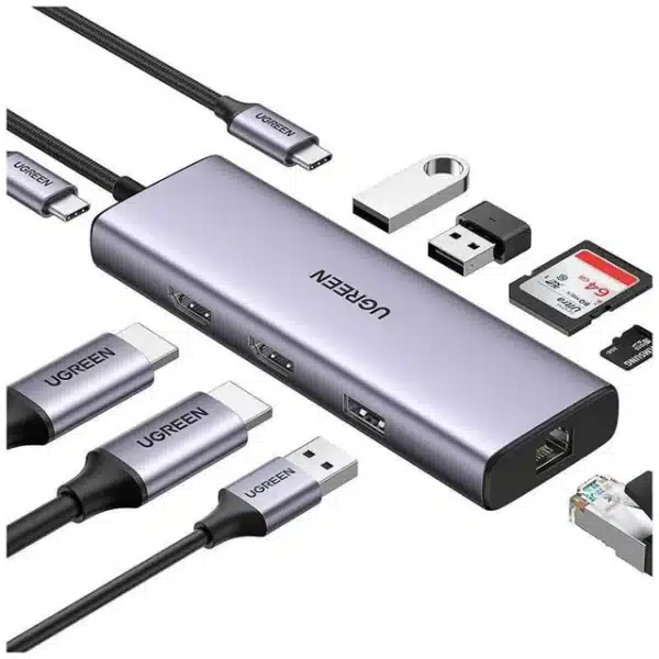 UGREEN CM490 90119 USB-C Hub – Dual 4K 60Hz HDMI, Gigabit & PD - AX Store Kuwait - 2
