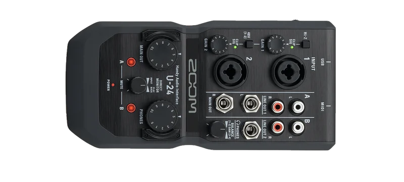 Zoom U-24 audio connections