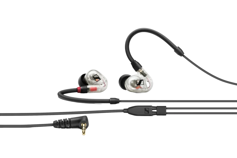 Sennheiser IE 100 PRO Clear wired in-ear monitors for a gaming and monitoring setup