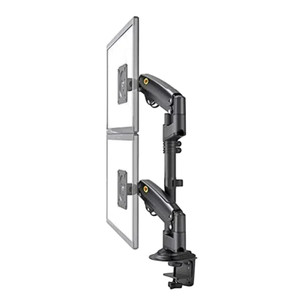 North Bayou H180 Dual Gas Spring Monitor Arm – 17–27", 2–9kg per Arm – Black — product view