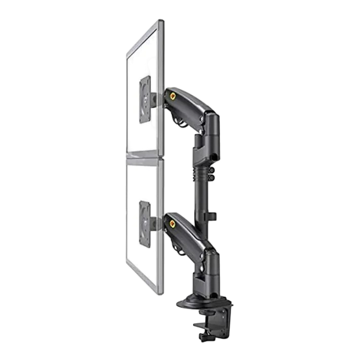 North Bayou H180 Dual Gas Spring Monitor Arm – 17–27", 2–9kg per Arm – Black