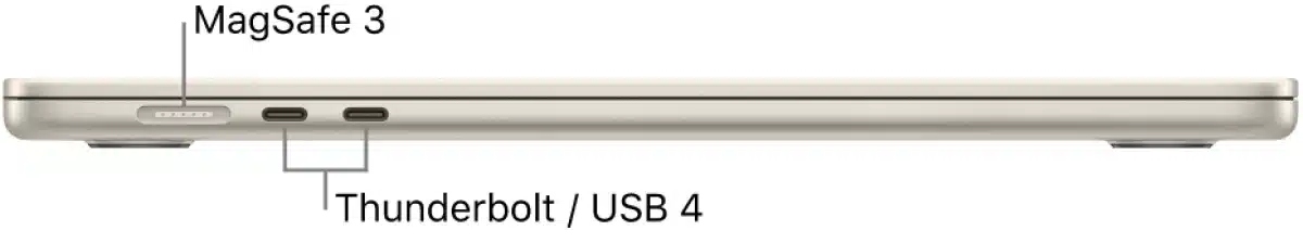 MacBook Air M2 15-inch 2023 port diagram 2