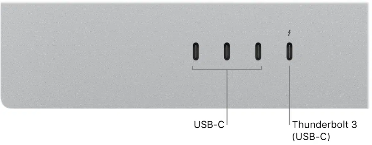 Apple Studio Display 2022 Thunderbolt and USB-C connection diagram