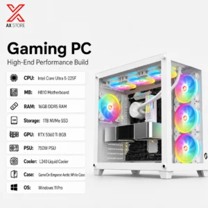 RTX 5060 Ti 8GB Gaming PC – Ultra 5 225F – Emperor Arctic White