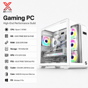 RTX 5070 Gaming PC – Ryzen 7 9700X – GameOn Infinity Arctic White