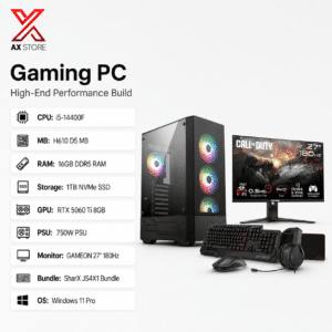 RTX 5060 Ti 8GB Gaming PC – i5-14400F – MAG Forge 112R Black + Monitor