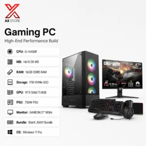 RTX 5060 Ti 8GB Gaming PC – i5-14400F – MAG Forge 112R Black + Monitor