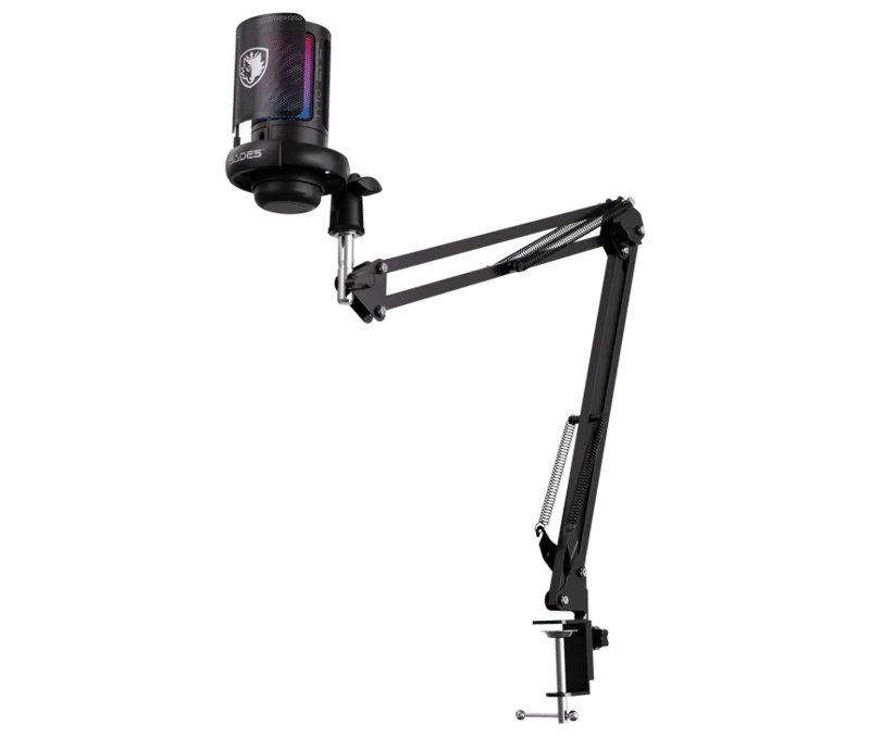 SADES Tyto black microphone on boom arm