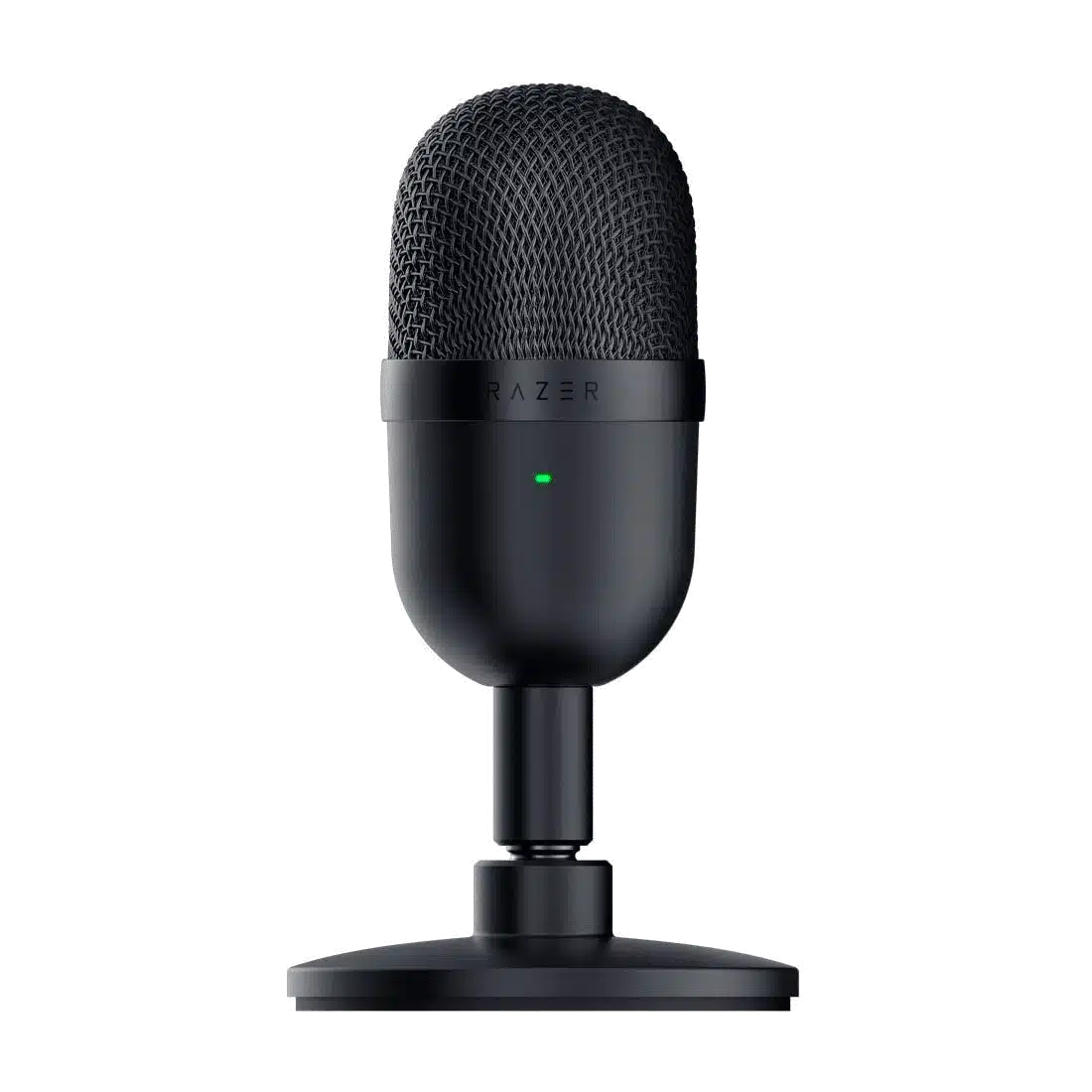 Razer Seiren Mini microphone on desktop stand