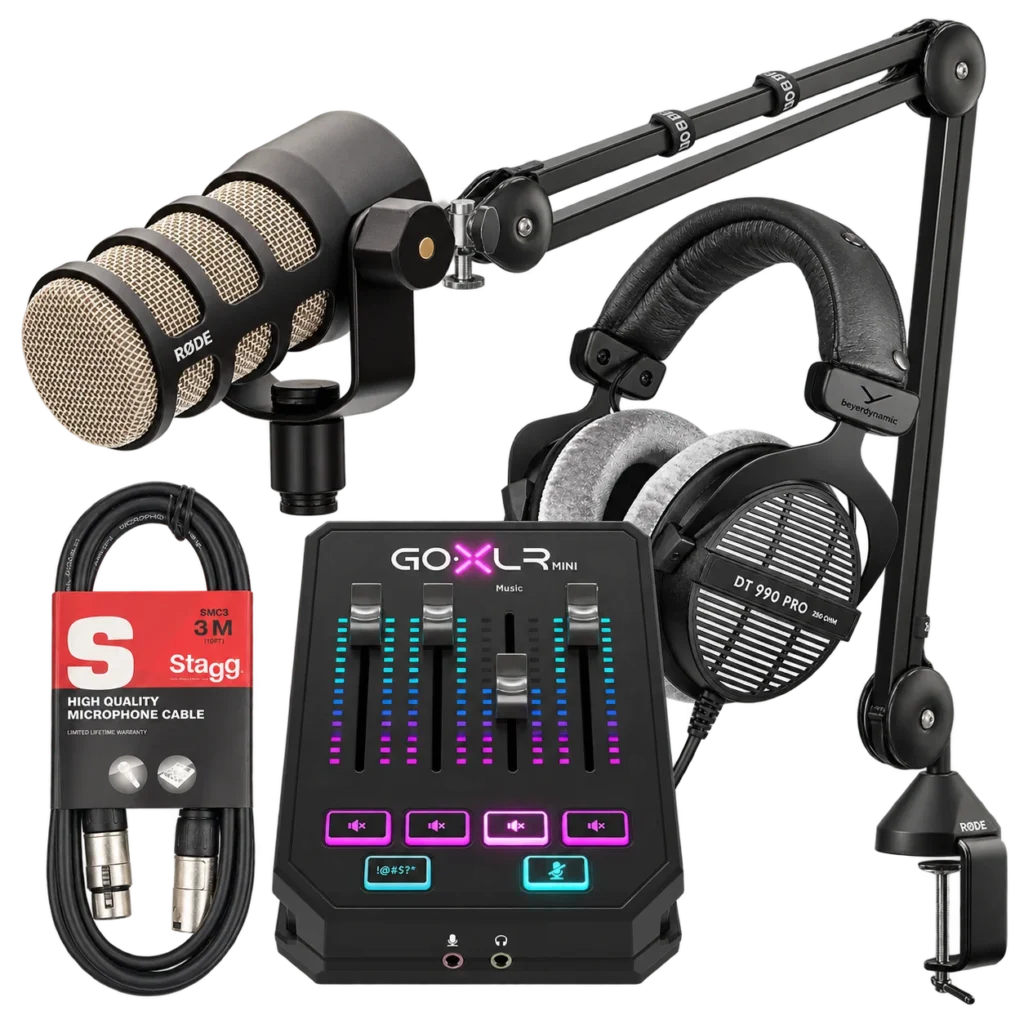 AX Stream Starter Audio Bundle – PodMic + GoXLR Mini + DT 990 PRO