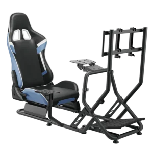 GAMVITY LRS09-BS03 Racing Simulator Cockpit with Monitor Mount – Black/Blue
