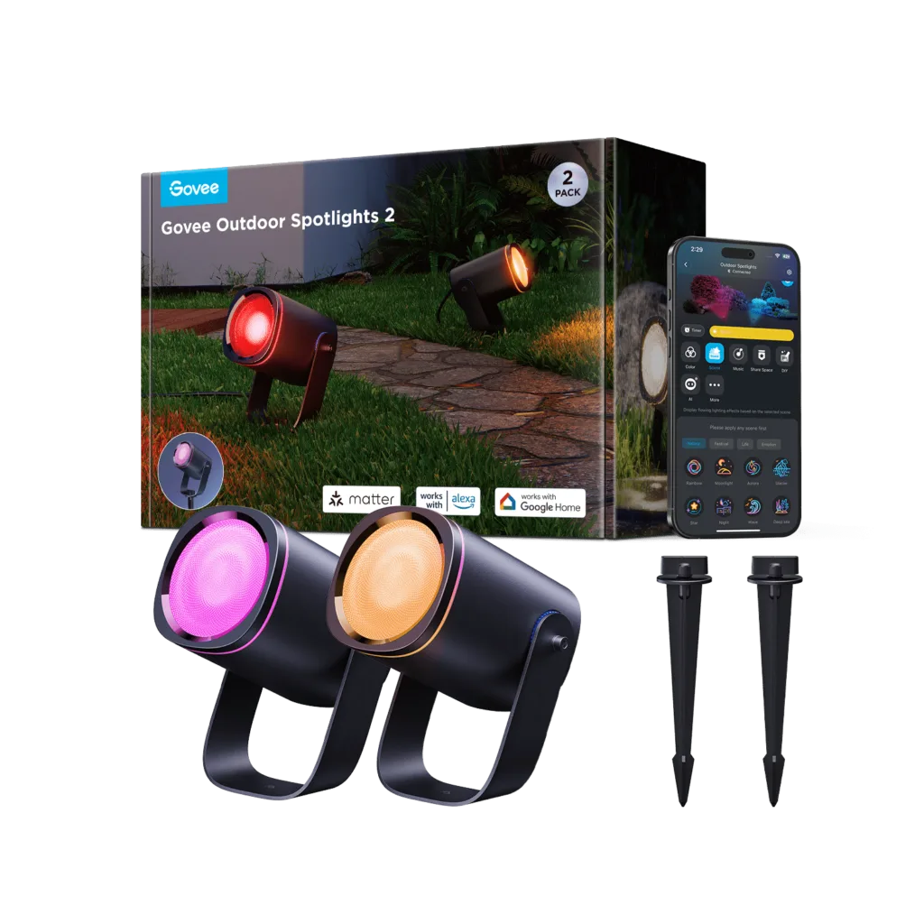 Govee Outdoor Spotlights 2 H7093 (2-Pack) - RGBWIC / IP67