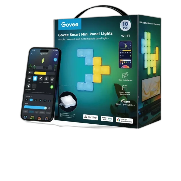 Govee Smart Mini Panel Lights H8069, 10 Pack RGB Panels — product view