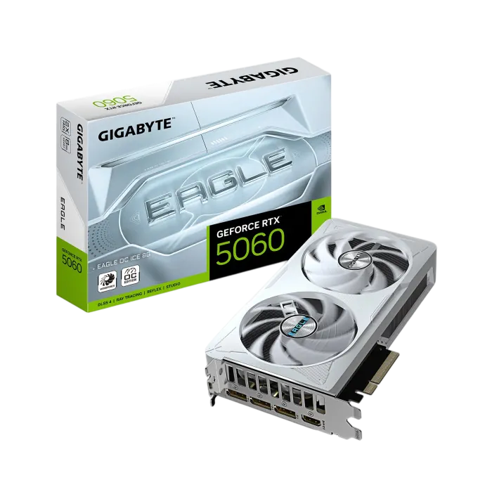 GIGABYTE GeForce RTX 5060 EAGLE OC ICE 8GB GDDR7 – White