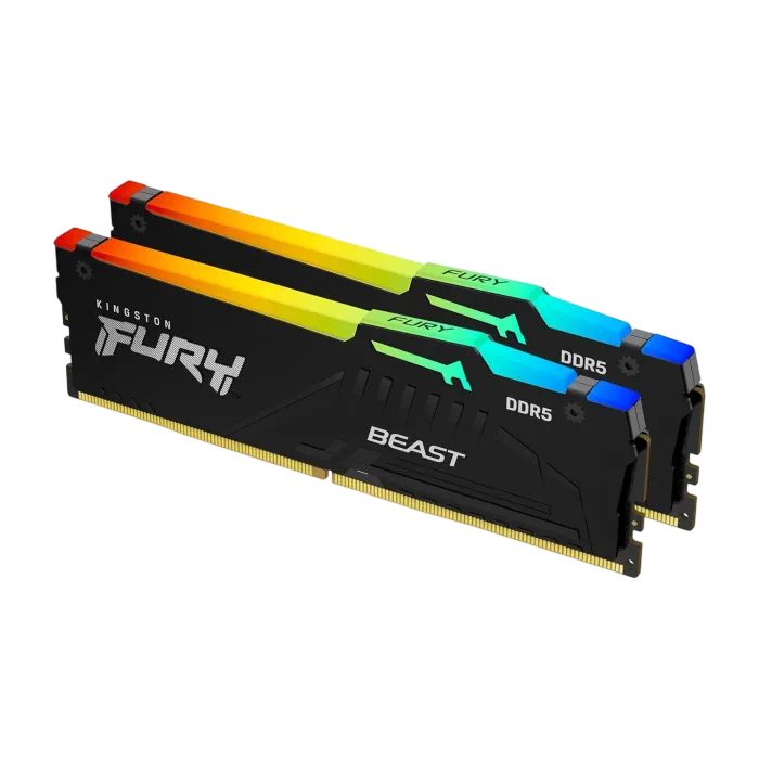 Kingston FURY Beast RGB 64GB (2x32GB) DDR5-6000 CL30 – Black