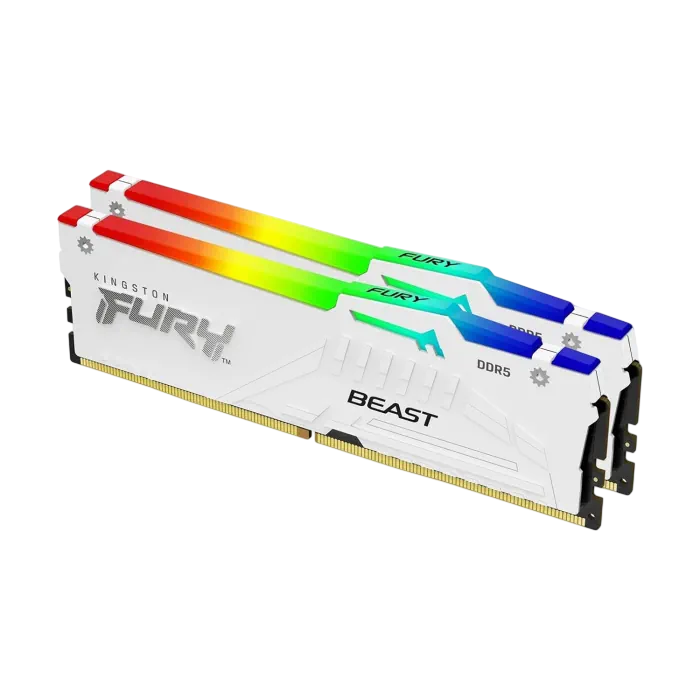 Kingston FURY Beast RGB 64GB (2×32GB) DDR5-6000 CL36 – White