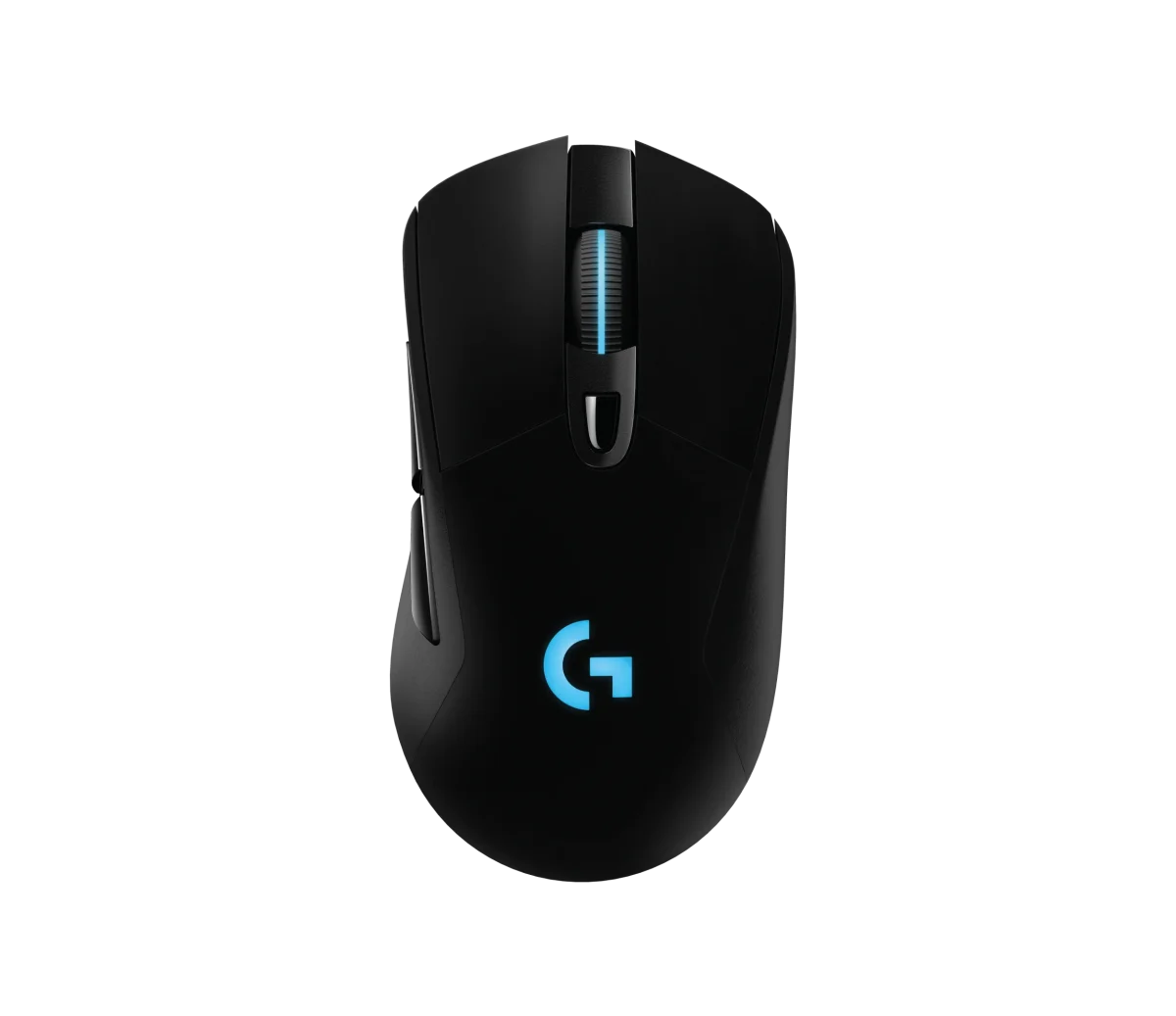 Logitech G703 HERO LIGHTSPEED mouse, top angled view