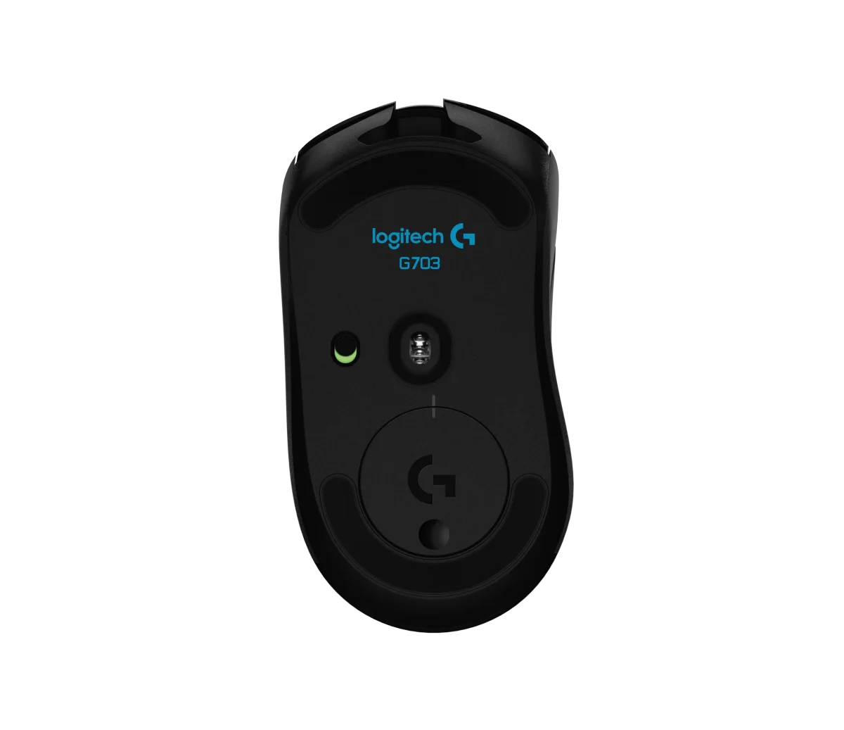 Logitech G703 HERO LIGHTSPEED mouse, underside and sensor