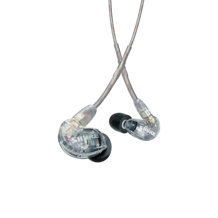Shure SE215 Clear earphones with a detachable cable for an analogue listening setup