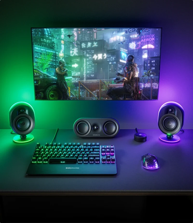 SteelSeries Arena 9 four-zone PrismSync RGB lighting