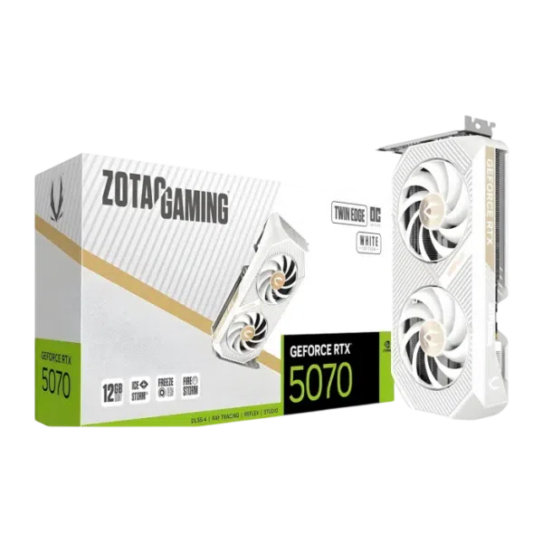 ZOTAC GAMING GeForce RTX 5070 Twin Edge OC 12GB GDDR7 – White — product view