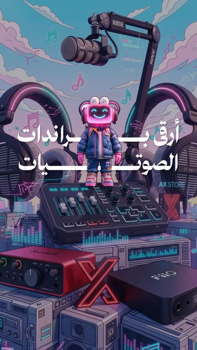 ⁨	لأن صوتك يعكس احترافك.. اختار الأفضل حق صوتك 🎙️

اسمع كل التفاصيل وارفع مستوى الستريم مالك مع أقوى معدات الصوت الاحترافية من AX.
#axstorekw⁩