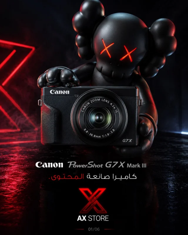 مو كل لقطة تحتاج ستوديو… تحتاج كاميرا تعرف شتسوي.

Canon PowerShot G7 X Mark III خفيفة، واضحة، وسهلة للڤلوقات والريلز والتصوير اليومي.

للي يبي محتواه يطلع أنظف من أول ضغطة.
#axstorekw