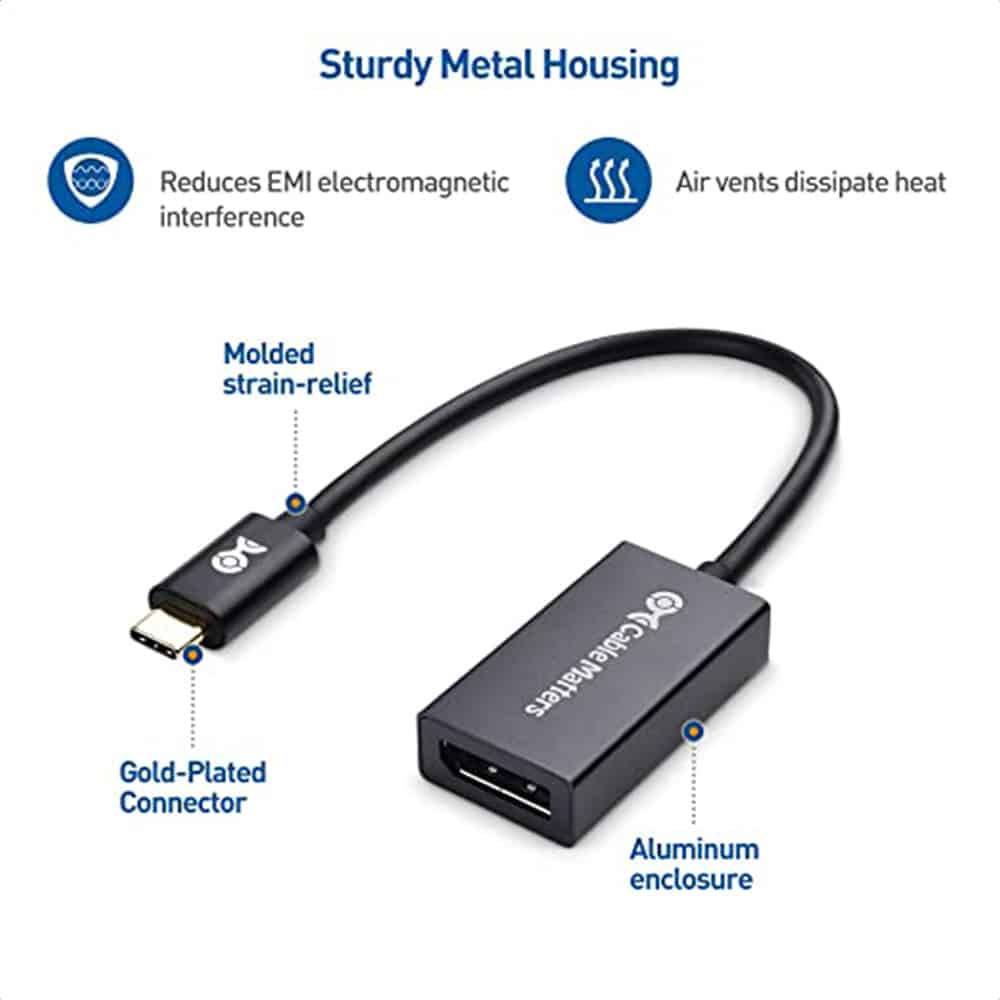 Cable Matters USB C to DisplayPort 1.4 Adapter with 8K60hz, 4K144hz