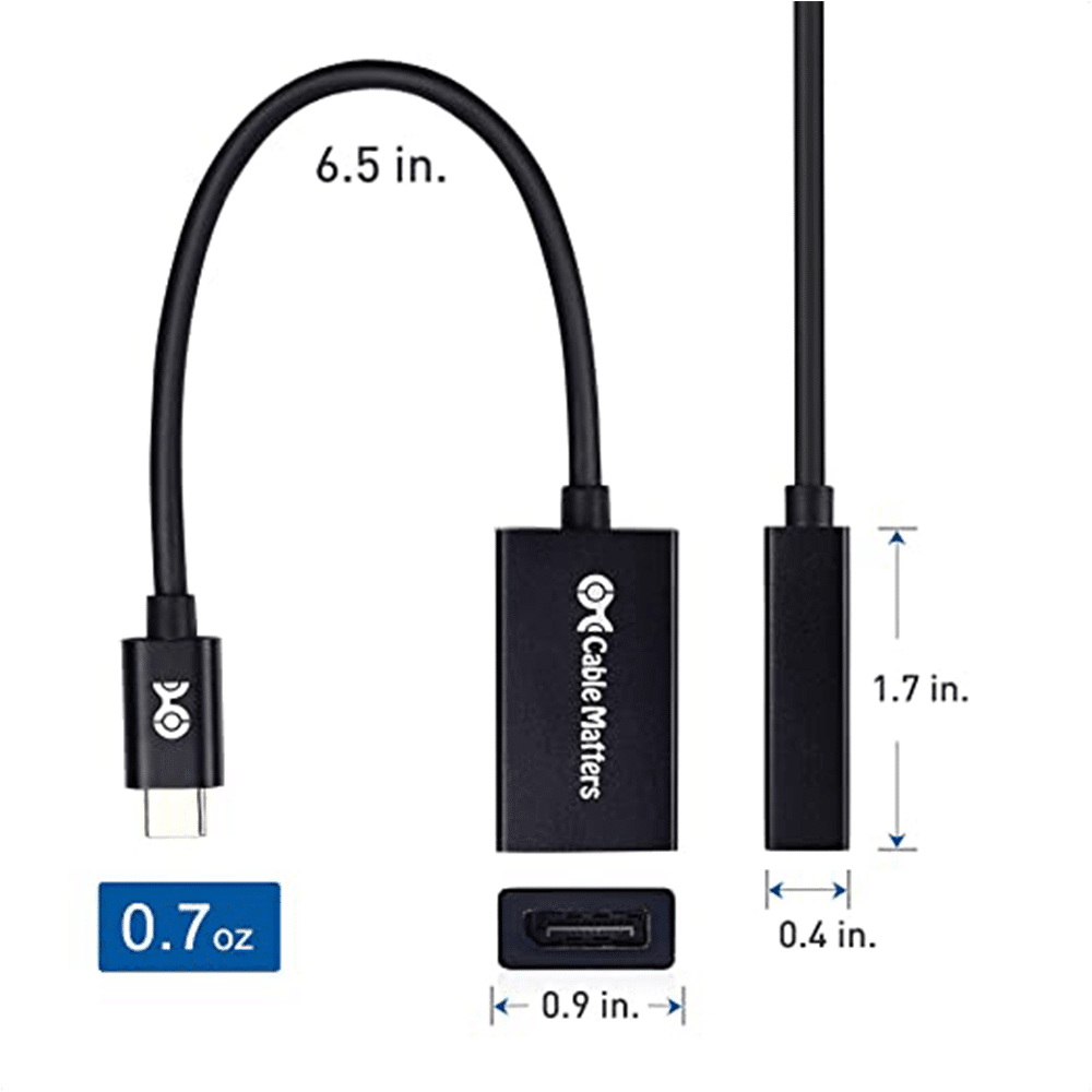 Cable Matters USB C to DisplayPort 1.4 Adapter with 8K60hz, 4K144hz