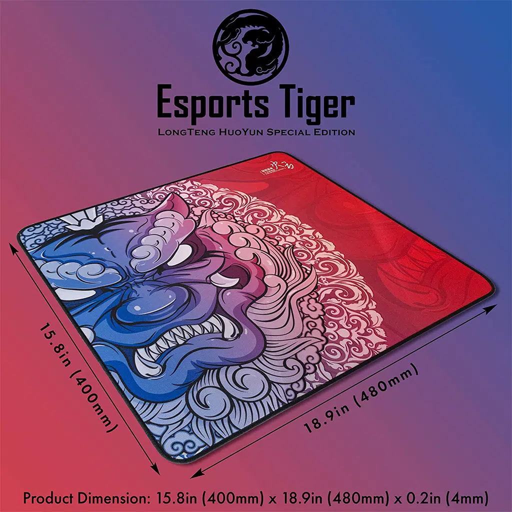 Esports Tiger LongTeng Gaming Mouse Pad HuoYun Special Edition, Stitched Edges, Large (480 x