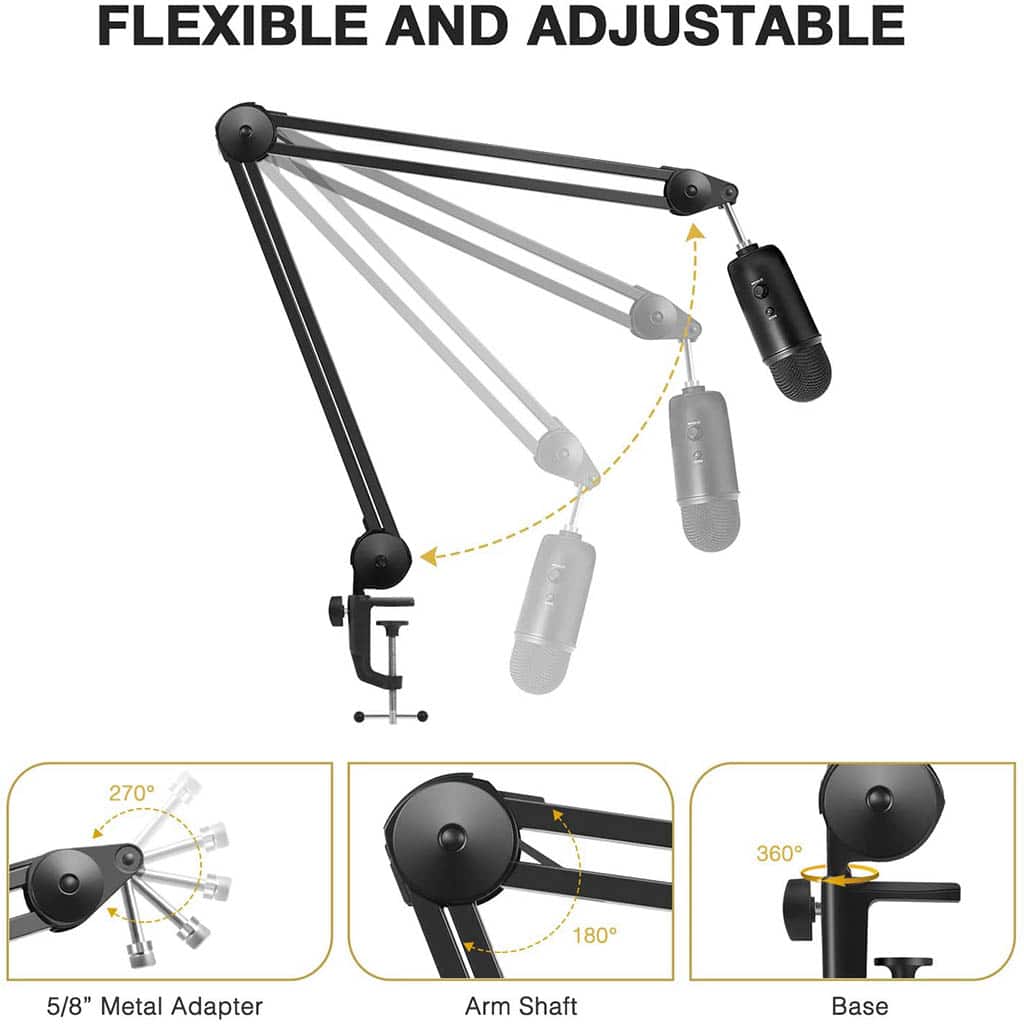 InnoGear Microphone Arm Stand, Heavy Duty Mic Arm Microphone (Large